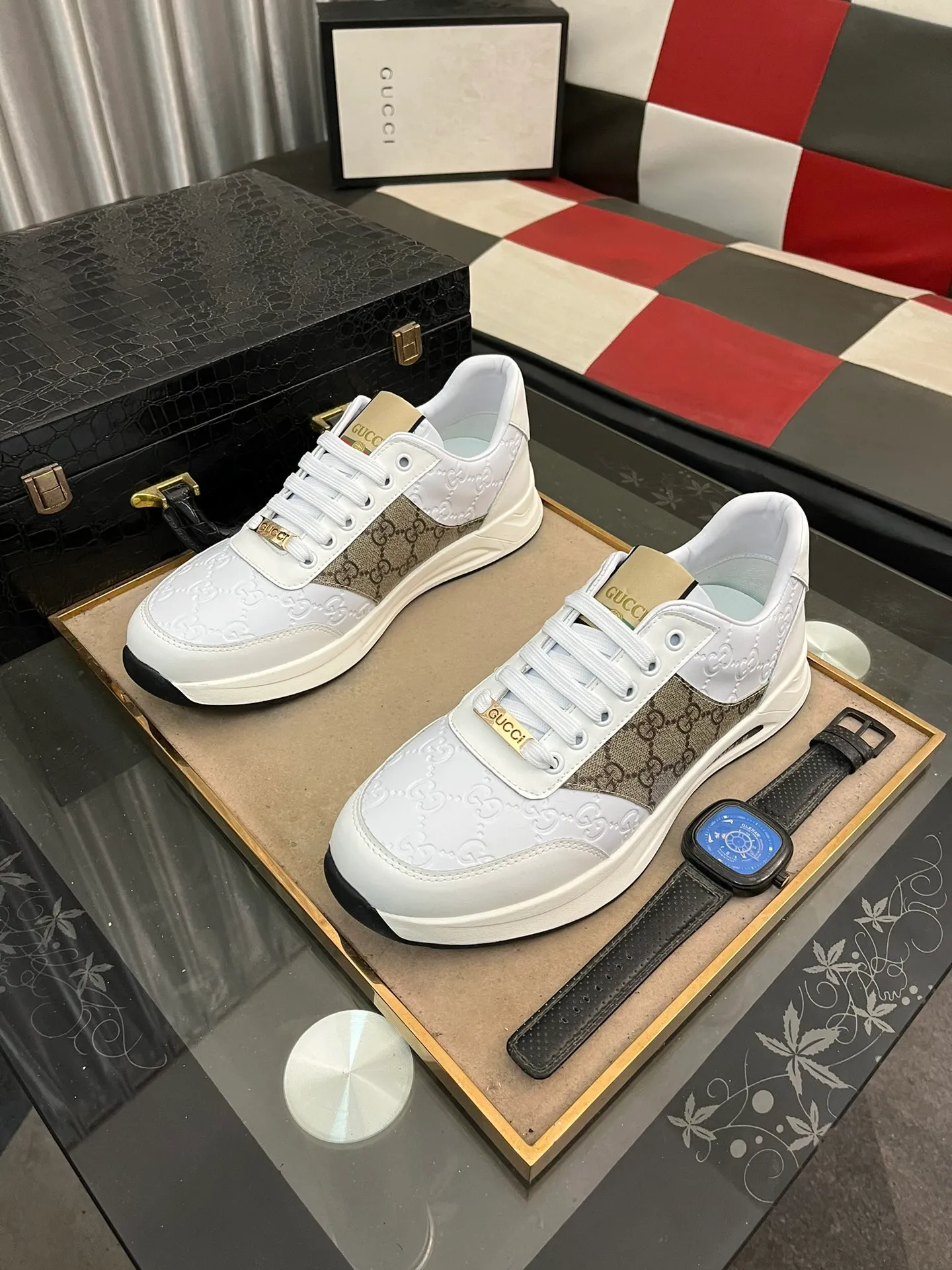 Men's Men's Shoes 💰420 ⌚️⌚️[GUCCI] Gucci men's casual shoes are absolutely popular 🔥The ultimate matching item for trendy men! Irresistible charm of super texture, the main recommendation, the upper is made of high-quality cowhide + breathable fabric, sheepskin feet, wear-resistant rubber sole, noble and elegant! Extremely comfortable🎁🎁You can be as handsome as you want💪 Size: 38-44!